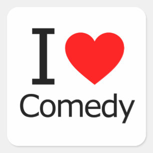I Love Comedy Square Sticker