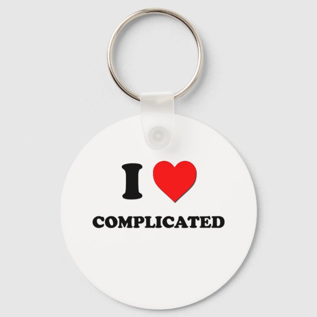I love Complicated Key Ring (Front)