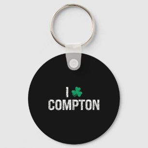I Love Compton Shamrock Clover St. Patrick's Day Key Ring