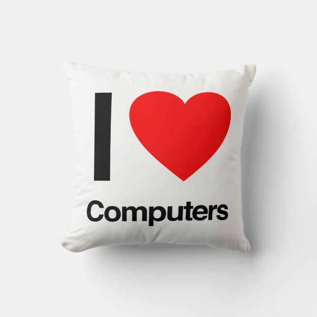 i love computers cushion (Front)