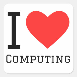 I love computing  square sticker