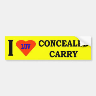 I LOVE CONCEALED CARRY BUMPER STICKER