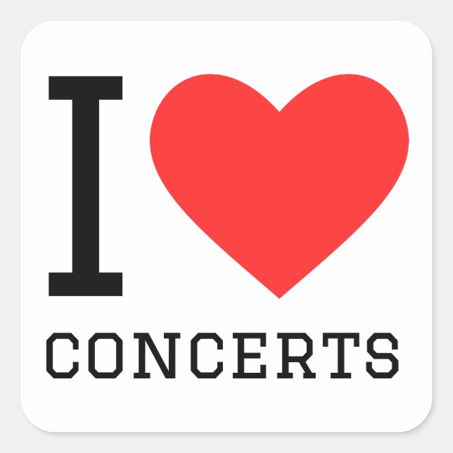I love concerts square sticker (Front)