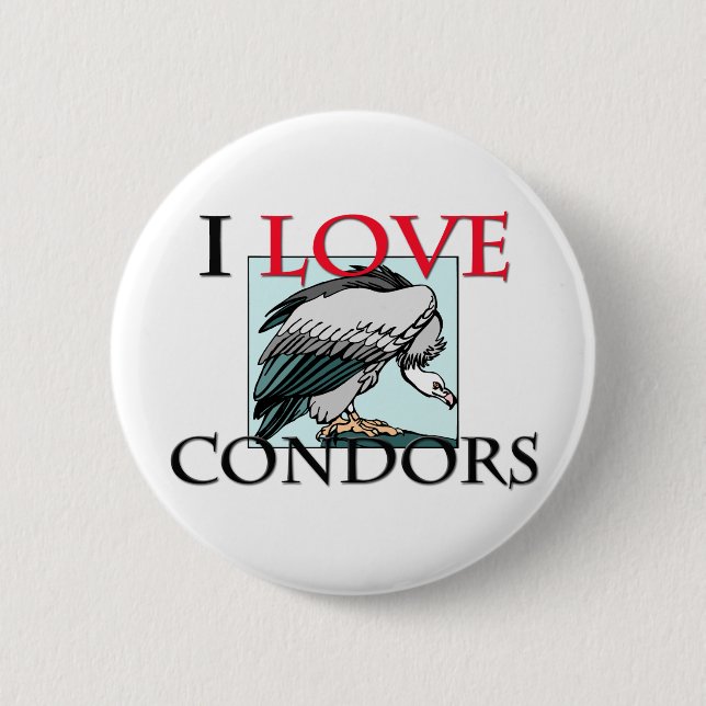 I Love Condors 6 Cm Round Badge (Front)