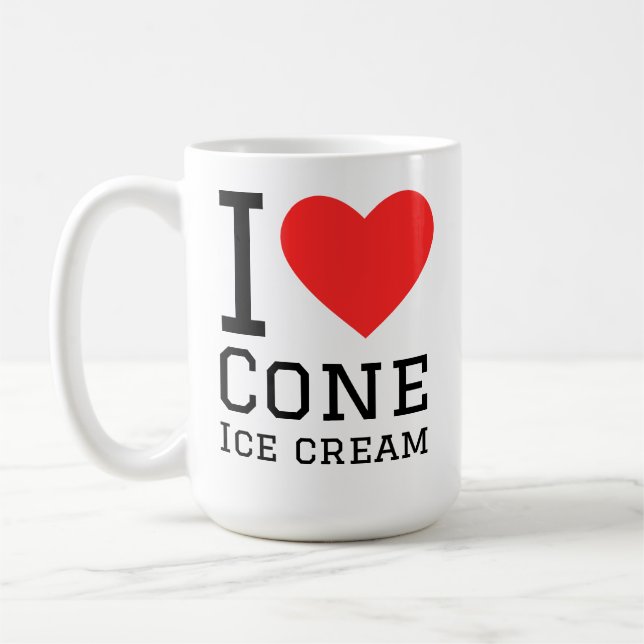 I love cone ice cream  coffee mug (Left)