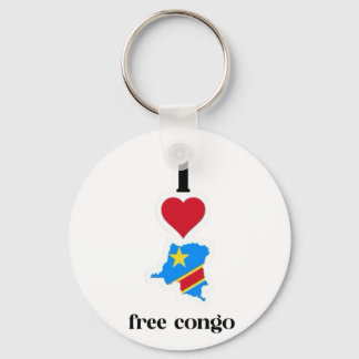i love congo design key ring