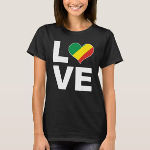 I Love Congo Heart Flag Congo T-Shirt