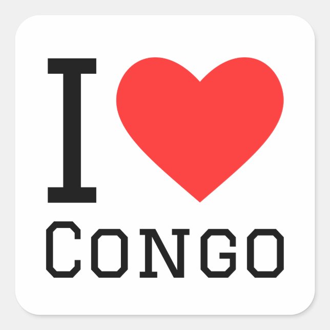 I love Congo  Square Sticker (Front)