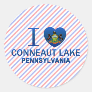 I Love Conneaut Lake, PA Classic Round Sticker