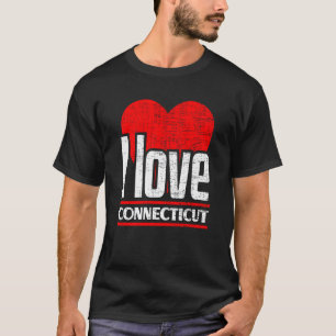 I Love Connecticut Best Home State I Heart Connect T-Shirt