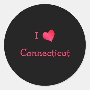 I Love Connecticut Classic Round Sticker