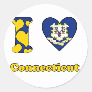 I love Connecticut Classic Round Sticker
