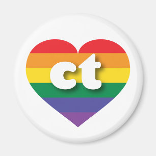 I Love Connecticut Rainbow Heart Magnet
