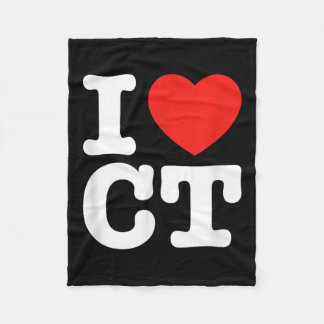 I Love Connecticut Shirt _ I Heart Ct  Fleece Blanket