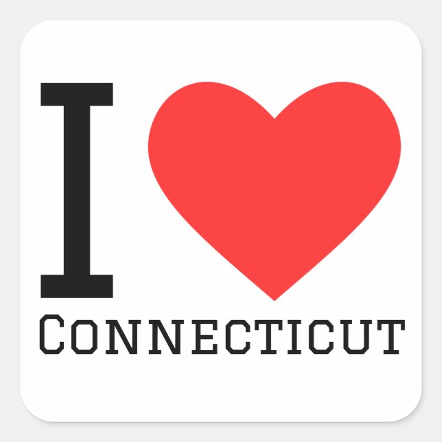 I love Connecticut  Square Sticker (Front)