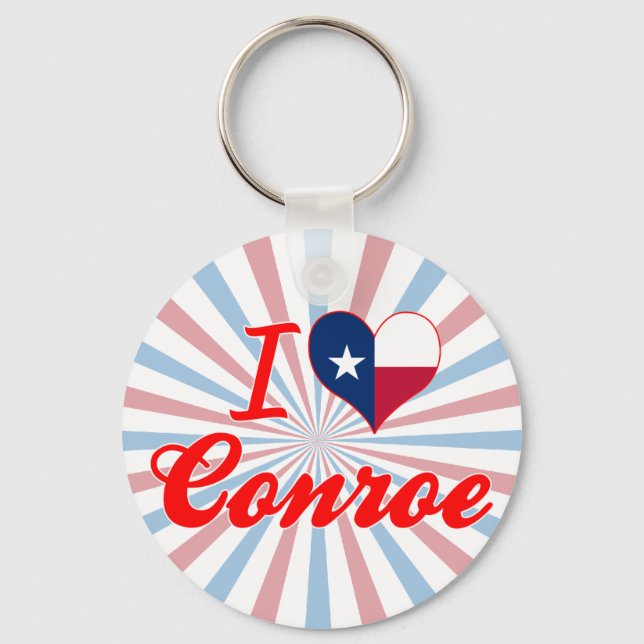 I Love Conroe, Texas Key Ring (Front)