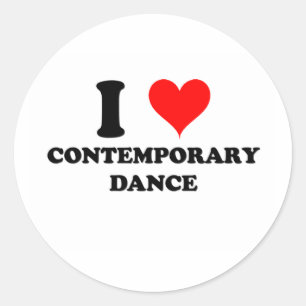 I Love Contemporary Dance Classic Round Sticker