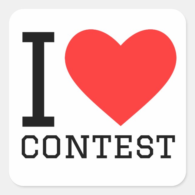 I love contest  square sticker (Front)