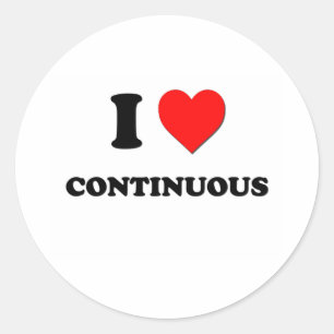 I love Continuous Classic Round Sticker