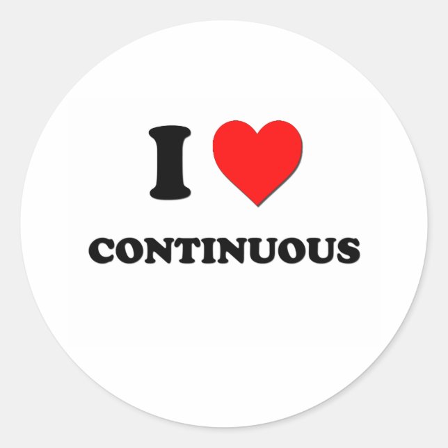 I love Continuous Classic Round Sticker (Front)