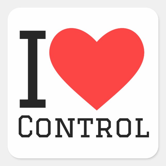 I love control square sticker (Front)