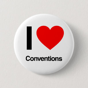 i love conventions 6 cm round badge