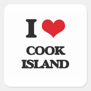 I Love Cook Island Square Sticker