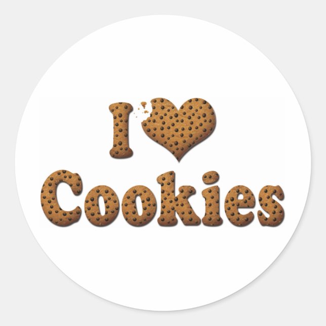 I Love Cookies Classic Round Sticker (Front)