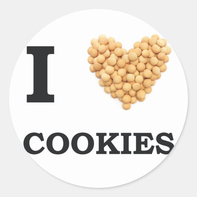 I Love Cookies Classic Round Sticker (Front)