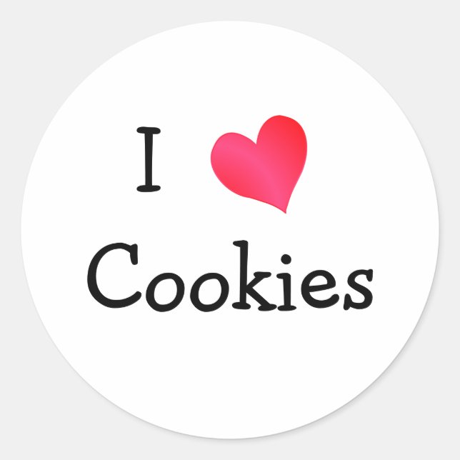 I Love Cookies Classic Round Sticker (Front)