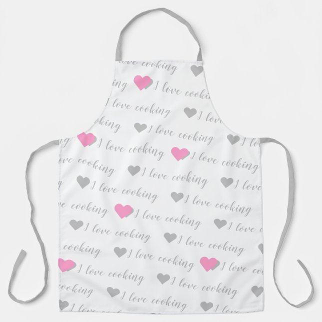I Love Cooking All-Over Print Apron (Front)