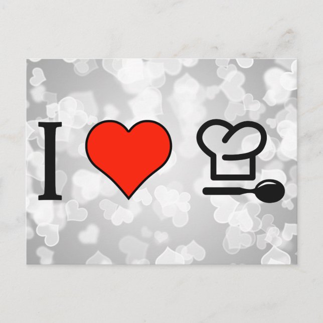 I Love Cooking Postcard (Front)