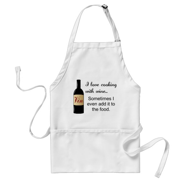 I love cooking with wine apron (Front)