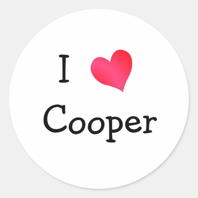 I Love Cooper Classic Round Sticker (Front)