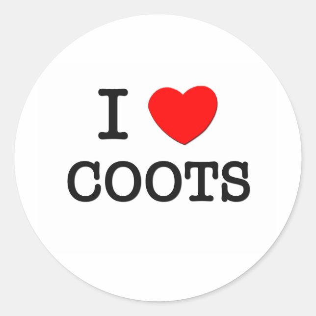 I Love Coots Classic Round Sticker (Front)