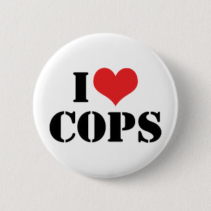 I Love Cops 6 Cm Round Badge