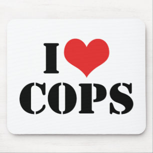 I Love Cops Mouse Pad
