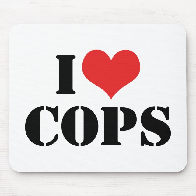 I Love Cops Mouse Pad (Front)