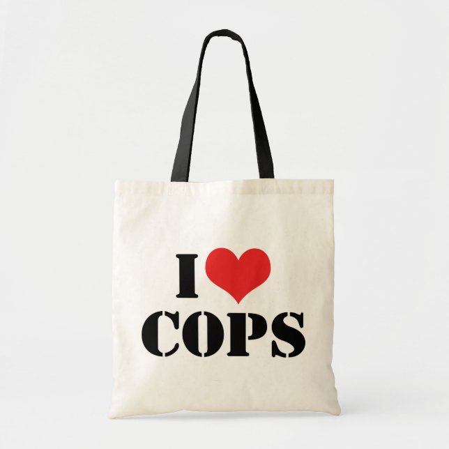 I Love Cops Tote Bag (Front)