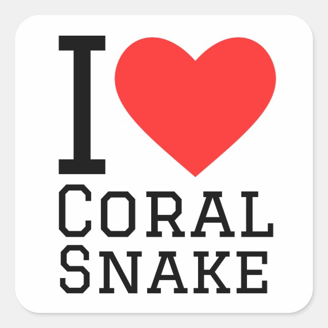 I love coral snake square sticker (Front)