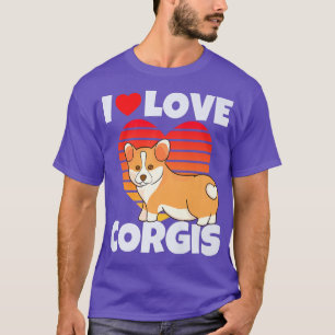 I Love Corgis Funny Cute Dog Dad Mum Corgi Dog Lov T-Shirt