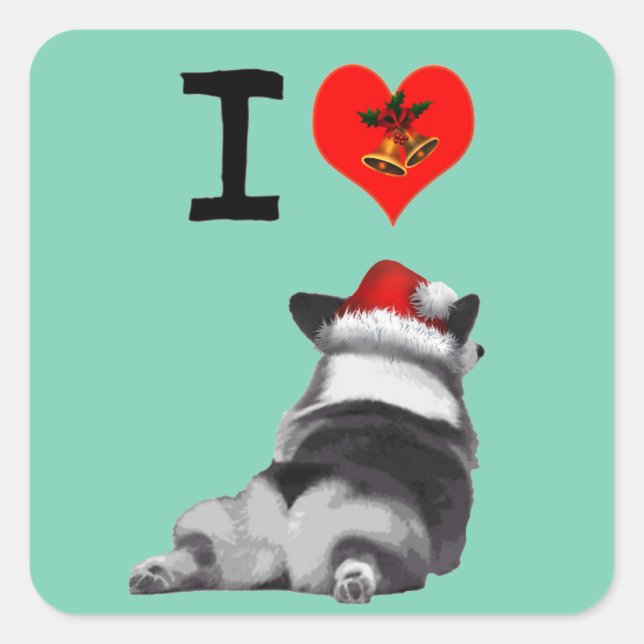 I Love Corgis Square Sticker (Front)