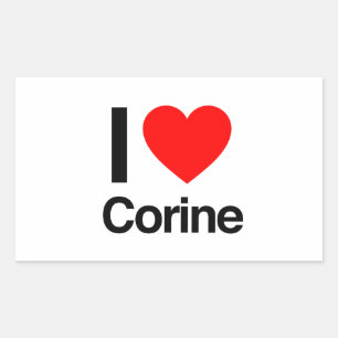 i love corine rectangular sticker