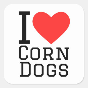 I love corn dogs square sticker
