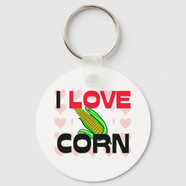 I Love Corn Key Ring (Front)