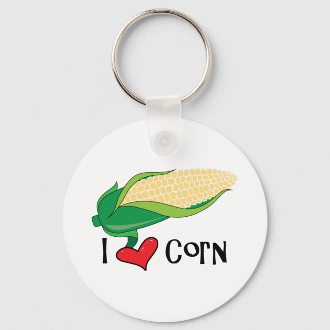 I Love Corn Key Ring (Front)