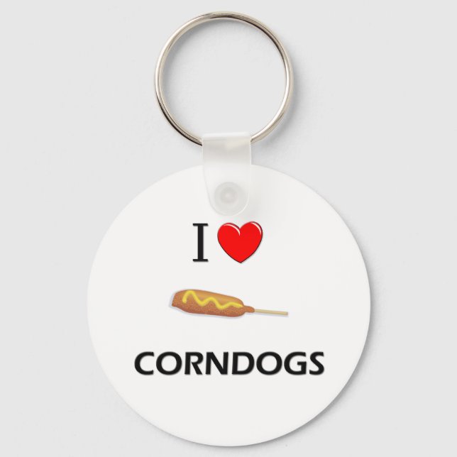 I Love Corndogs Key Ring (Front)
