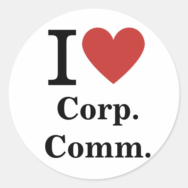 I ❤️ Love Corp. Comm. STICKER (Front)