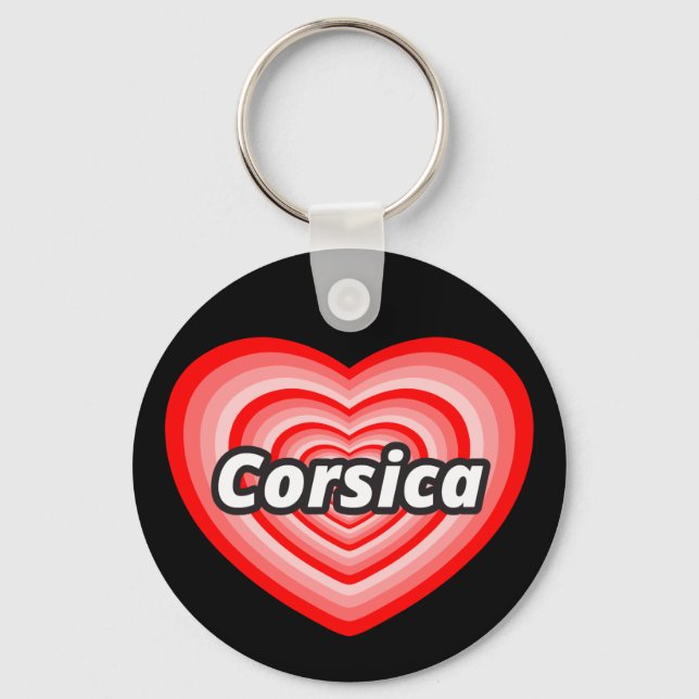 I love Corsica Key Ring (Front)