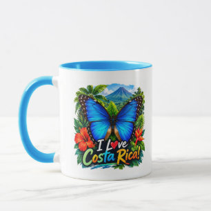 I Love Costa Rica Blue Morpho Butterfly Mug